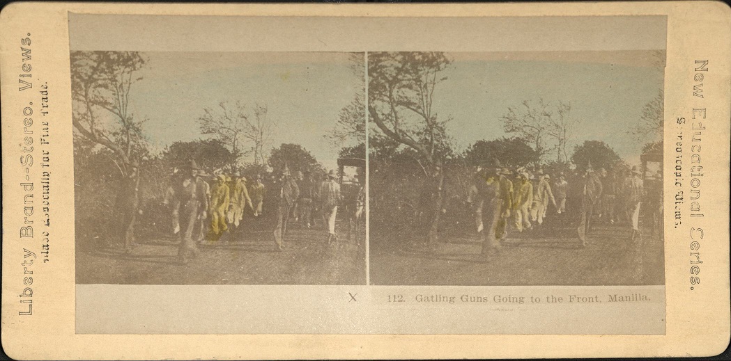 Gatling Guns Going to the Front, Manilla [Manila].